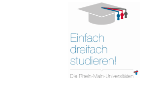 Bachelorhut-Piktogramm. Text:Einfach dreifach Studieren