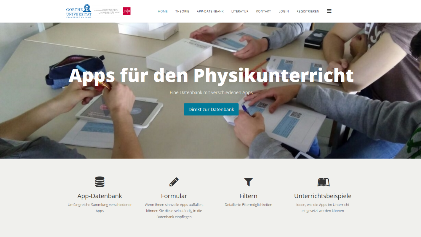 Benutzeroberfläche der entwickelten App