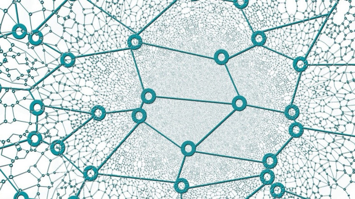 Schematische Darstellung eines Netzwerks mit Punkten und Verbindungen